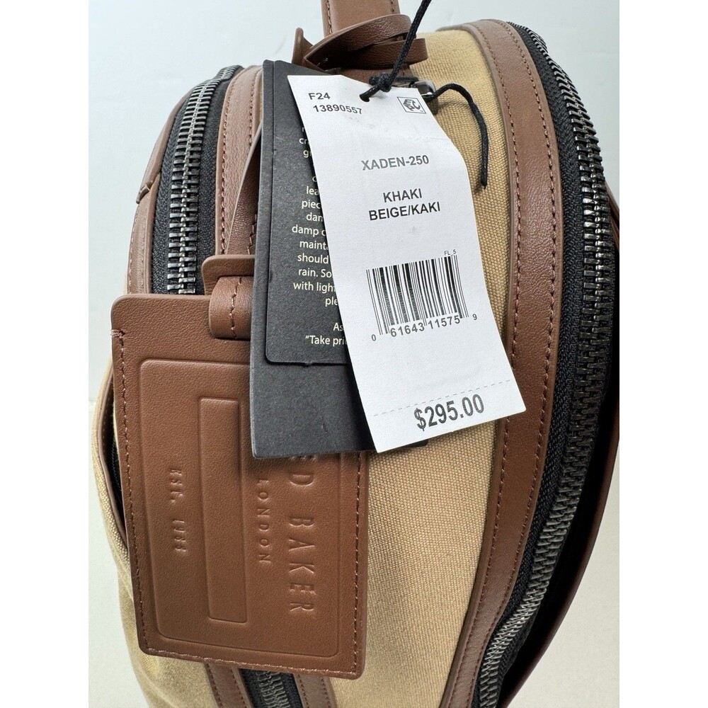 Ted Baker London $295 Xaden Cotton and Leather Backpack NWT - Picture 5 of 11